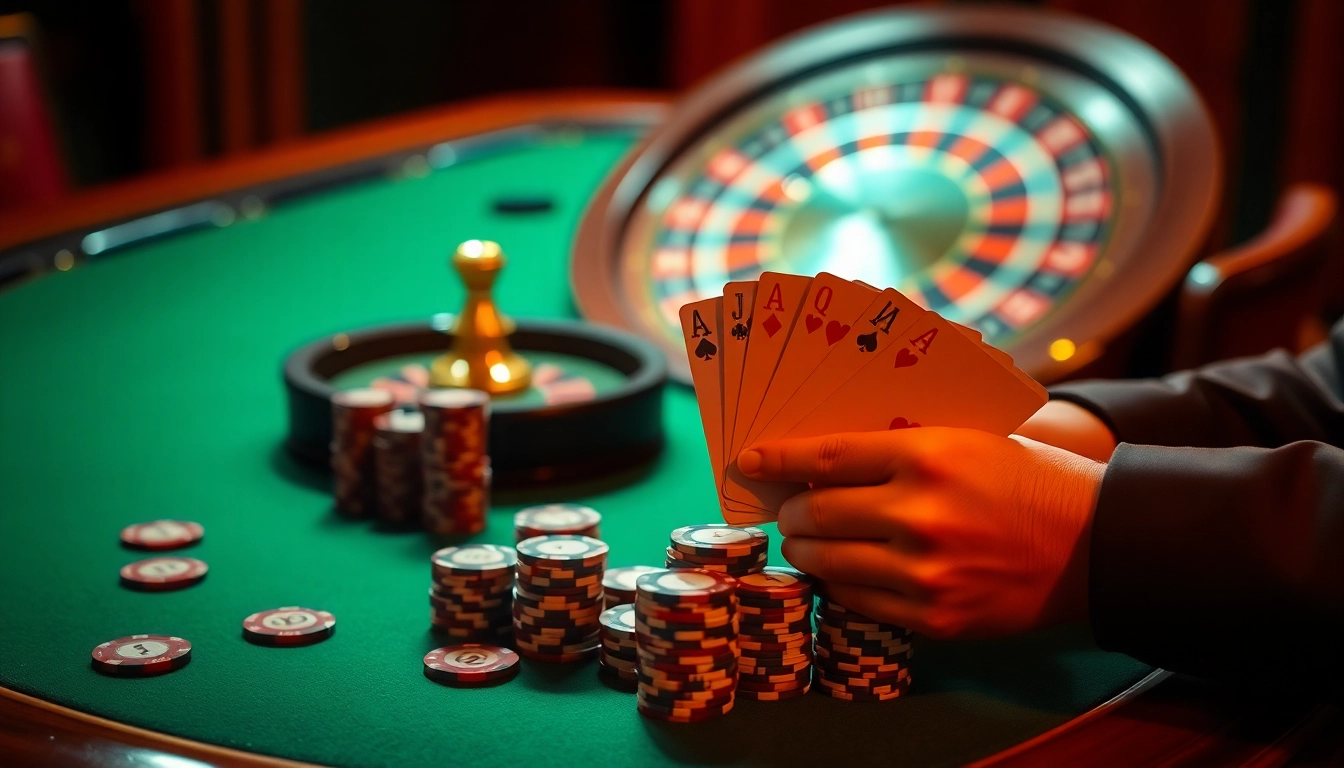 Experience the thrill of tt88 at a luxurious poker table with vivid winning cards and colorful chips.